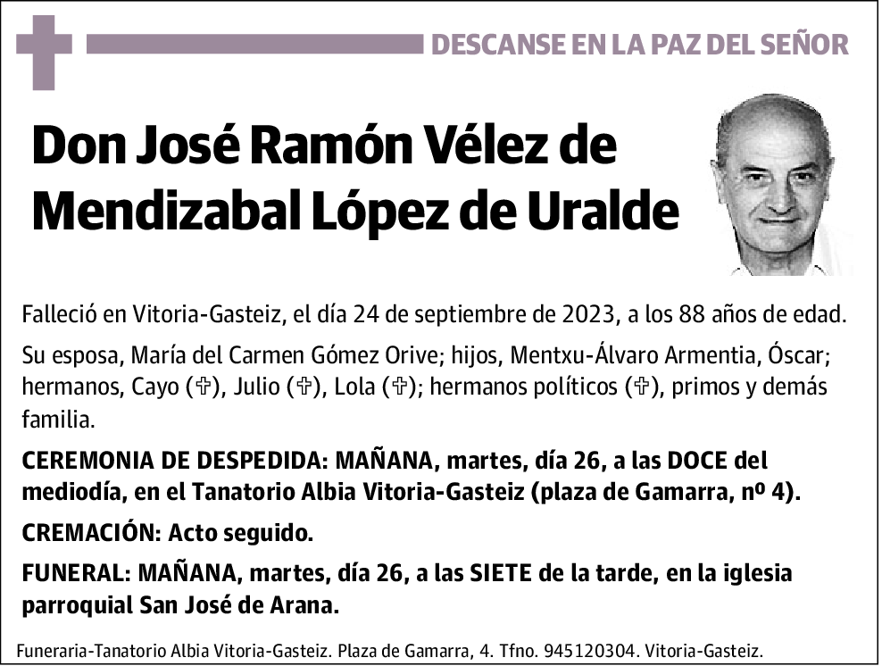 José Ramón Vélez de Mendizabal López de Uralde