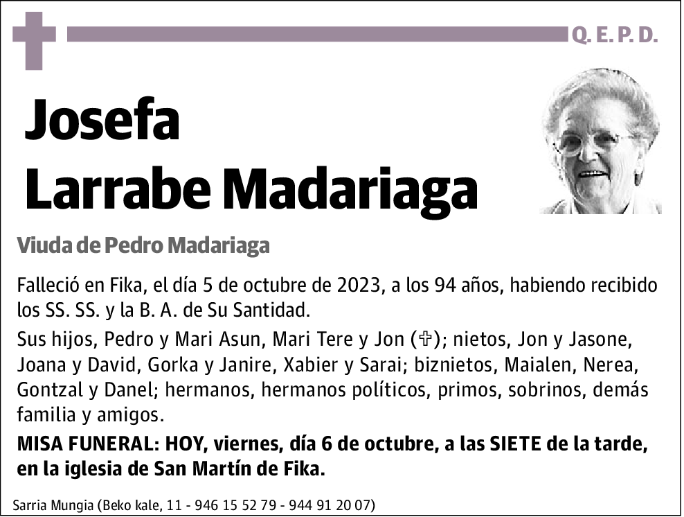 Josefa Larrabe Madariaga