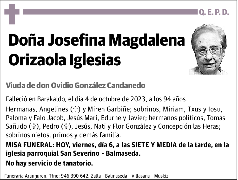 Josefina Magdalena Orizaola Iglesias