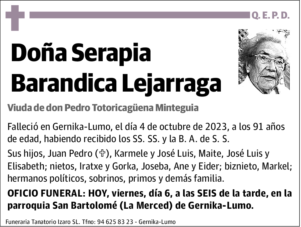 Serapia Barandica Lejarraga