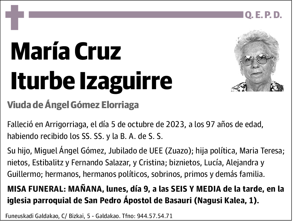 María Cruz Iturbe Izaguirre