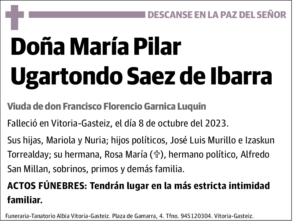 María Pilar Ugartondo Saez de Ibarra