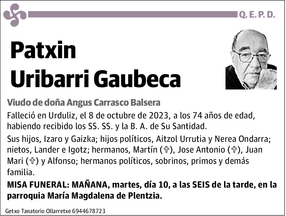 Patxin Uribarri Gaubeca