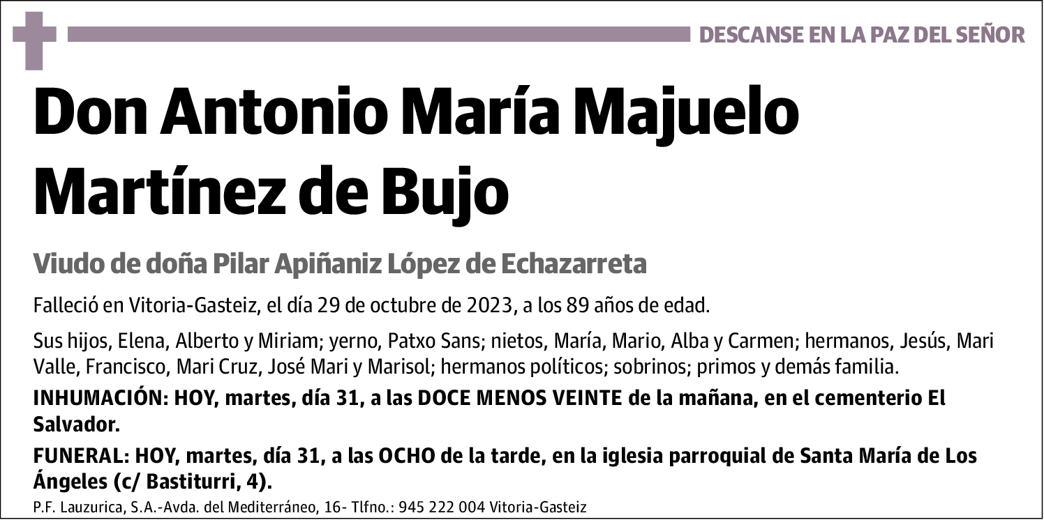 Antonio María Majuelo Martínez de Bujo