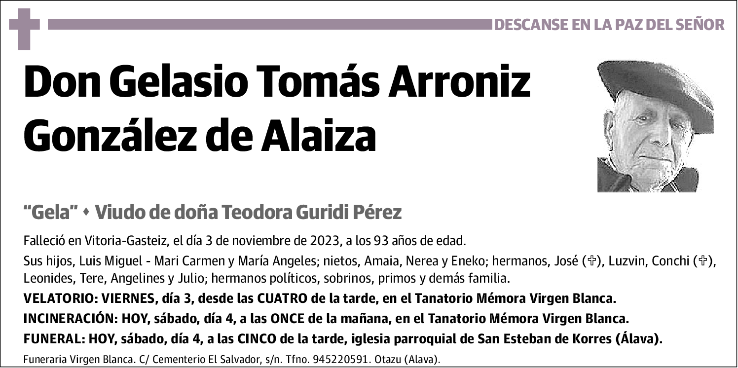 Gelasio Tomás Arroniz González de Alaiza