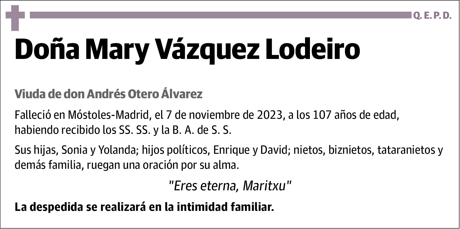 VÁZQUEZ LODEIRO,MARY