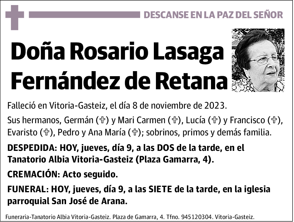 LASAGA FERNÁNDEZ DE RENATA,ROSARIO