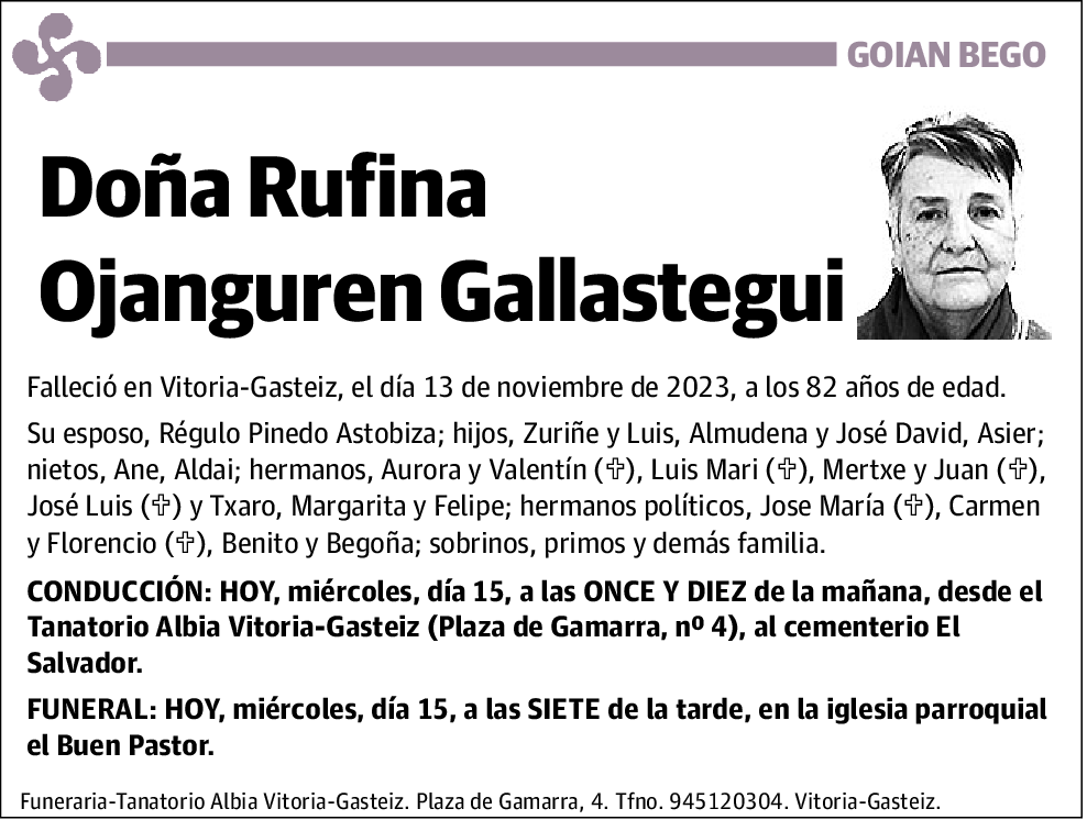 Rufina Ojanguren Gallastegui