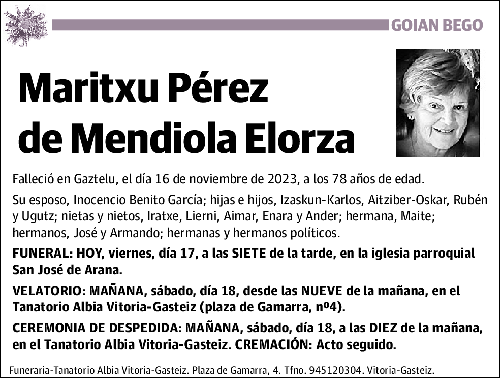 Maritxu Pérez de Mendiola Elorza