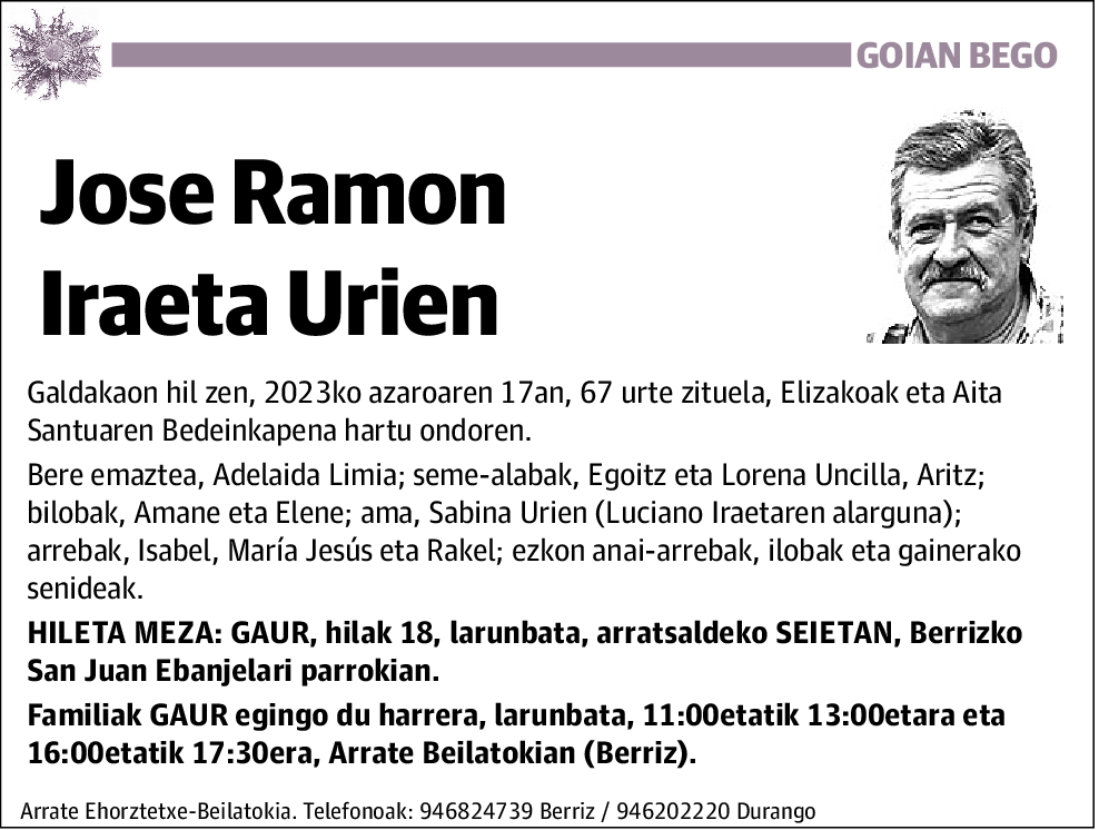 Jose Ramon Iraeta Urien