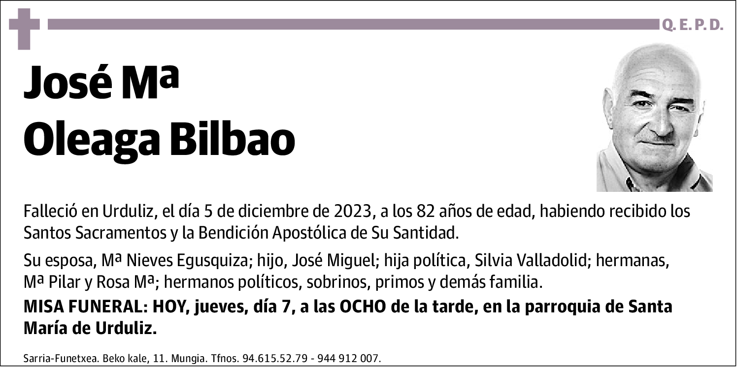 José Mª Oleaga Bilbao