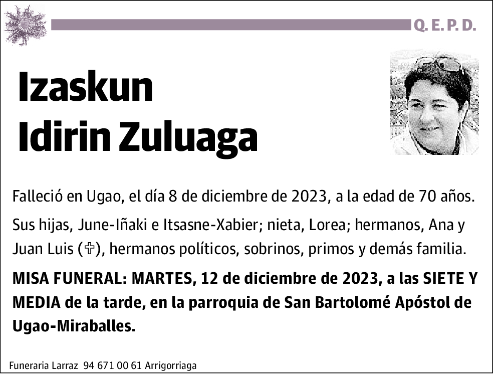 Izaskun Idirin Zuluaga