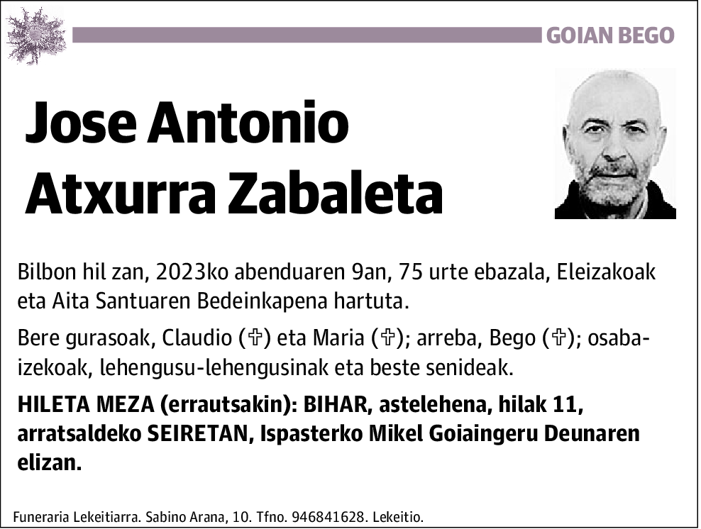 Jose Antonio Atxurra Zabaleta