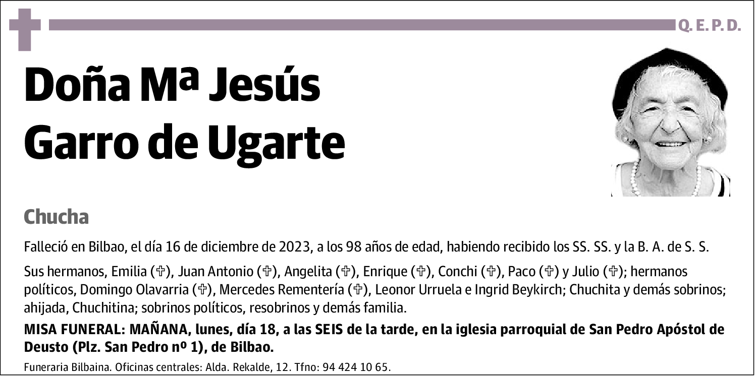 María Jesús Garro de Ugarte
