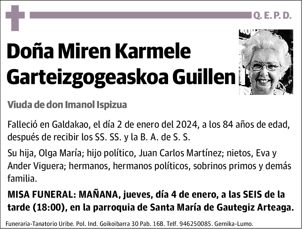 Miren Karmele Garteizgogeaskoa Guillen
