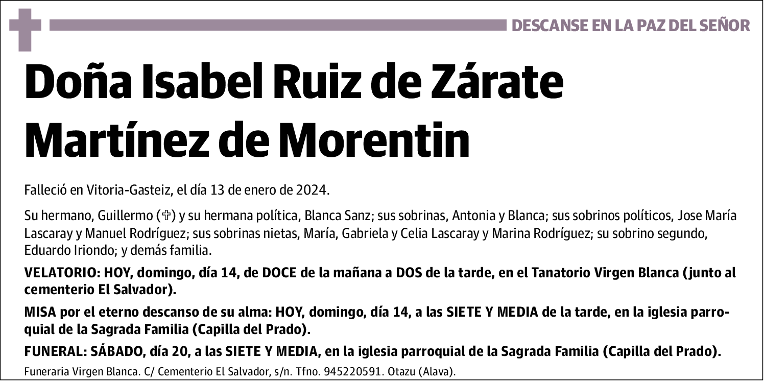 Isabel Ruiz De Zárate Martínez De Morentin