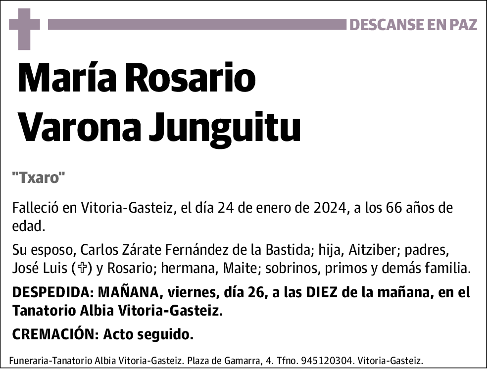 María Rosario Varona Junguitu