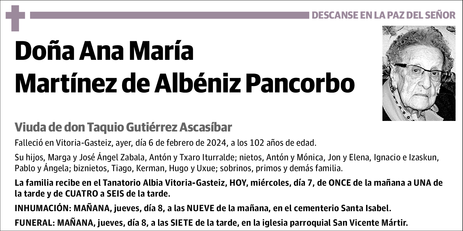 Ana María Martínez De Albéniz Pancorbo