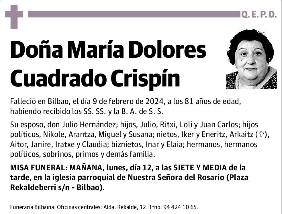 María Dolores Cuadrado Crispin