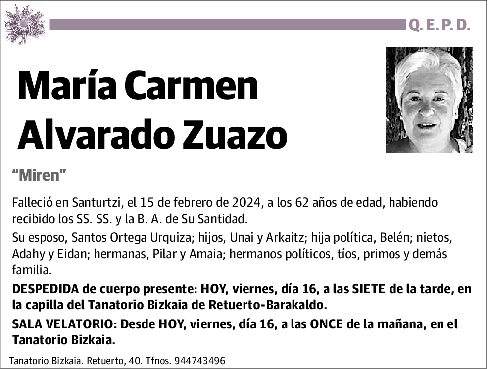 María Carmen Alvarado Zuazo