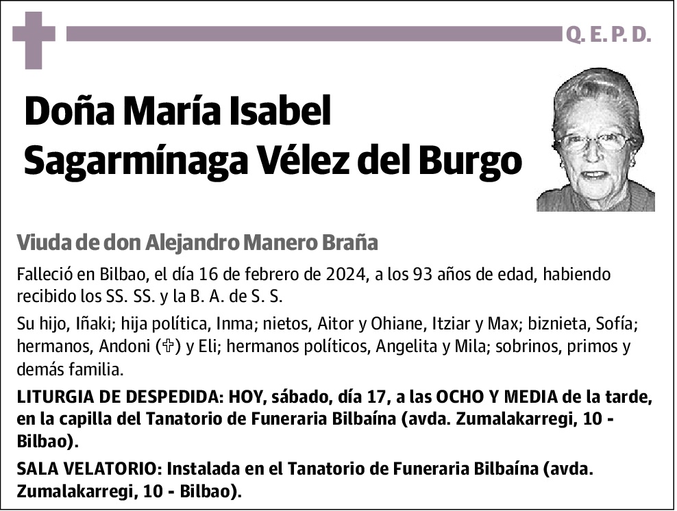 María Isabel Sagarmínaga Vélez del Burgo