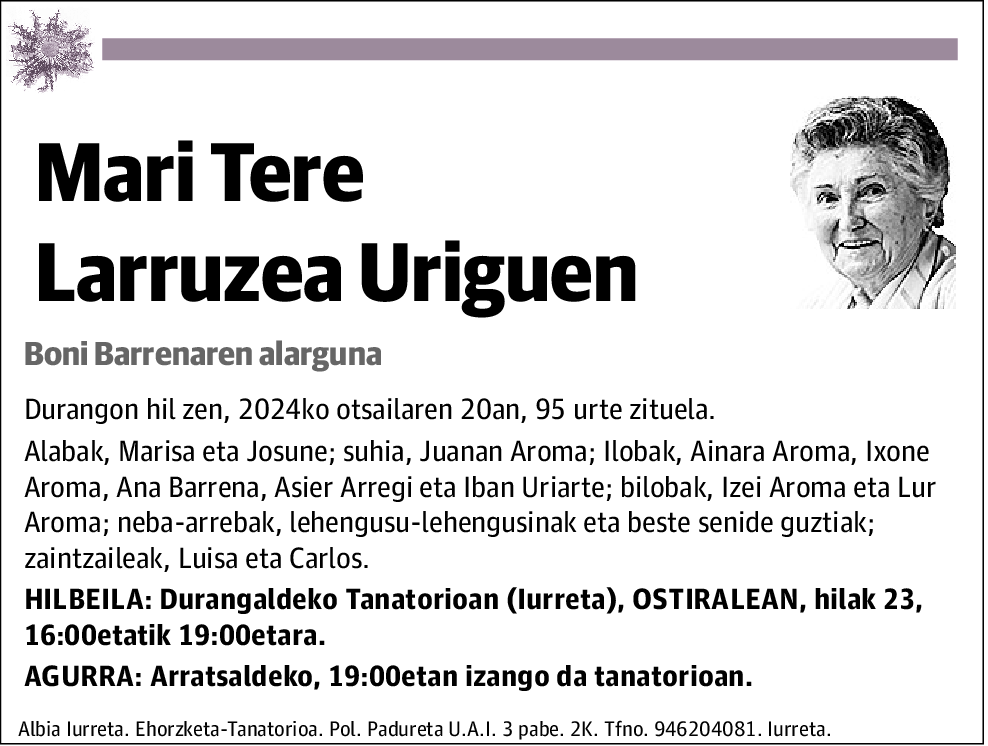 Mari Tere Larruzea Uriguen