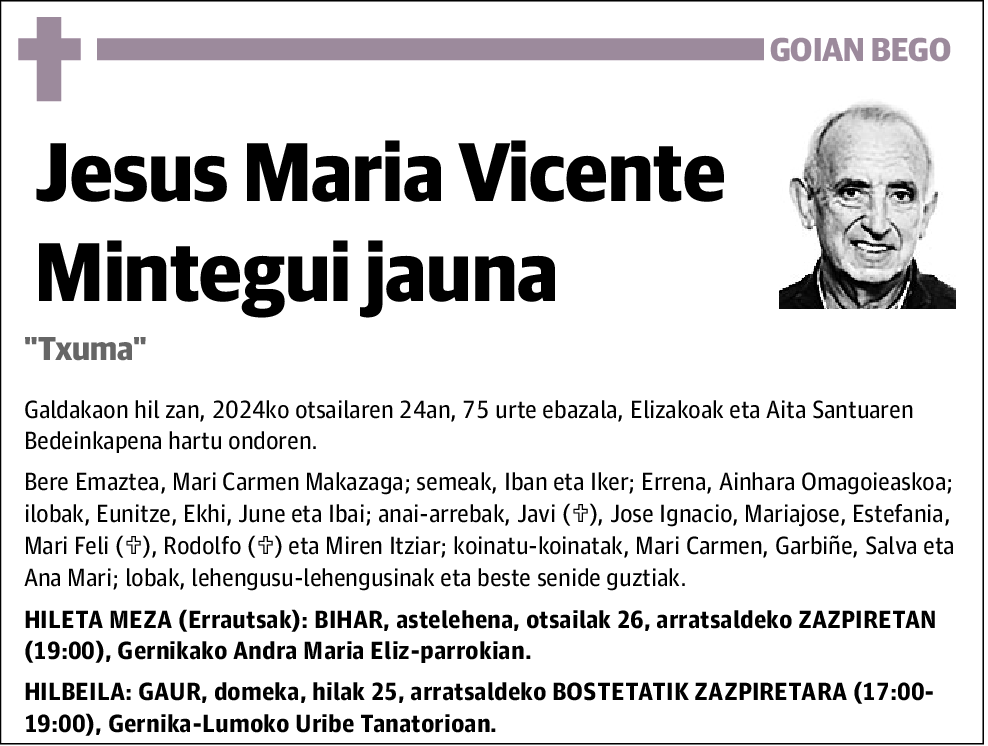 Vicente Mintegui Jesus Maria