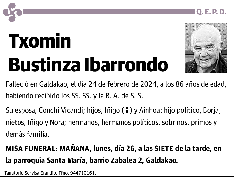 Txomin Bustinza Ibarrondo