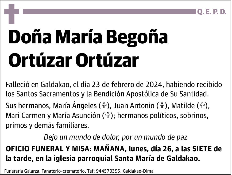 María Begoña Ortúzar Ortúzar