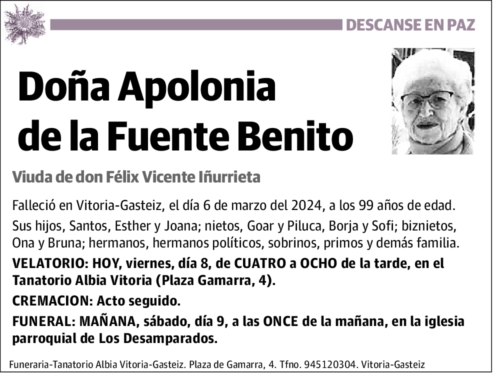 Apolonia de la Fuente Benito