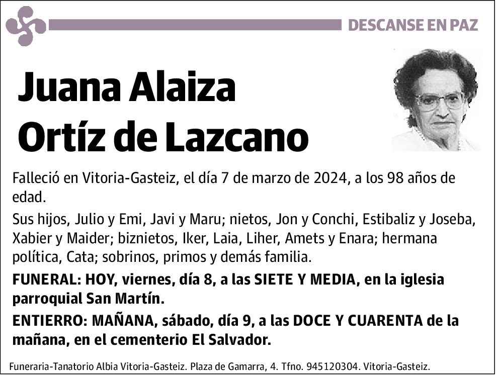 Juana Alaiza Ortíz de Lazcano