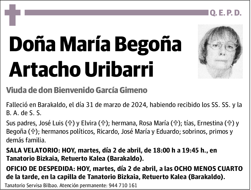 María Begoña Artacho Uribarri