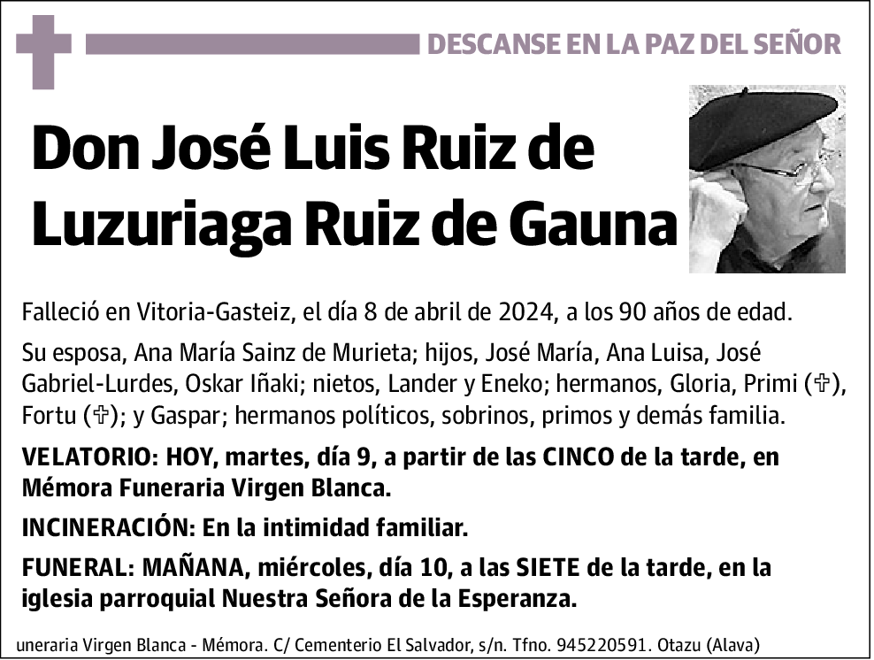 José Luis Ruiz de Luzuriaga Ruiz de Gauna