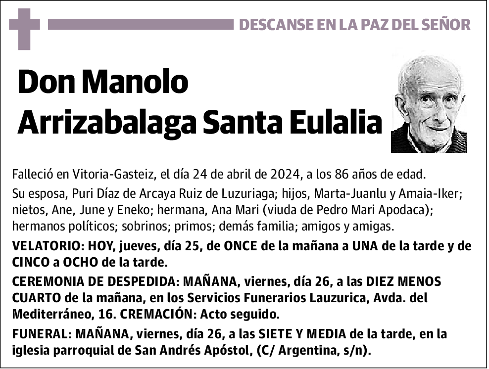 Manolo Arrizabalaga Santa Eulalia