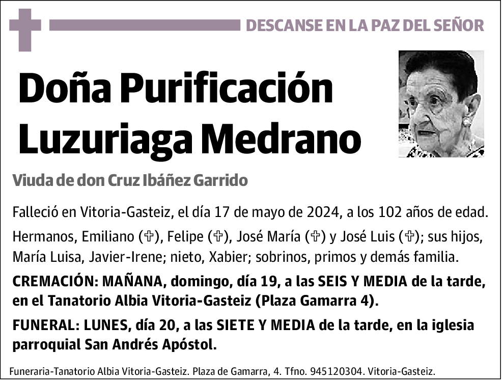 Purificación Luzuriaga Medrano