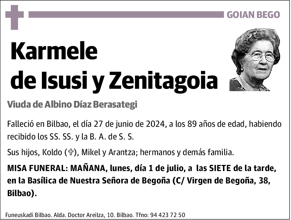 Karmele de Isusi y Zenitagoia