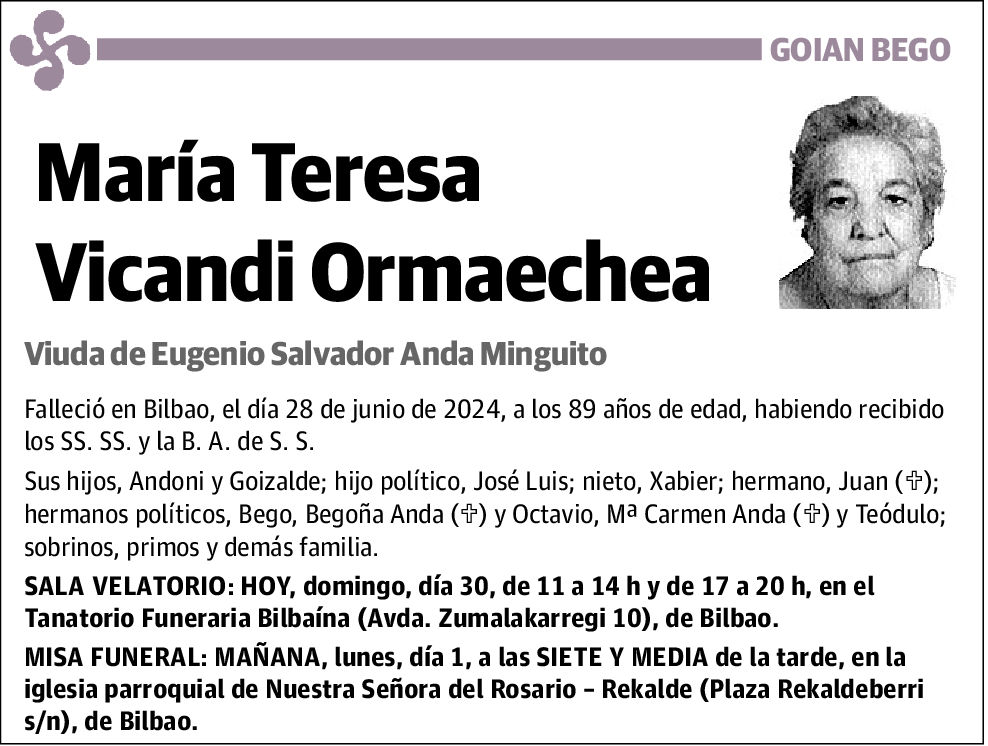 Maria Teresa Vicandi Ormaechea