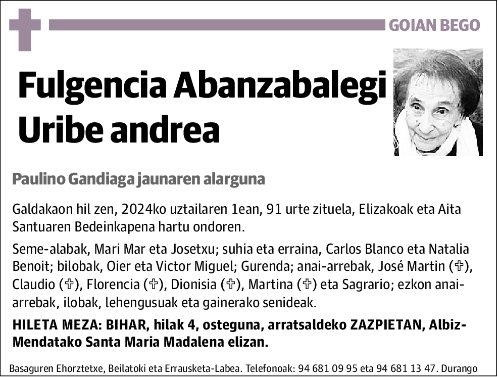 Fulgencia Abanzabalegi Uribe
