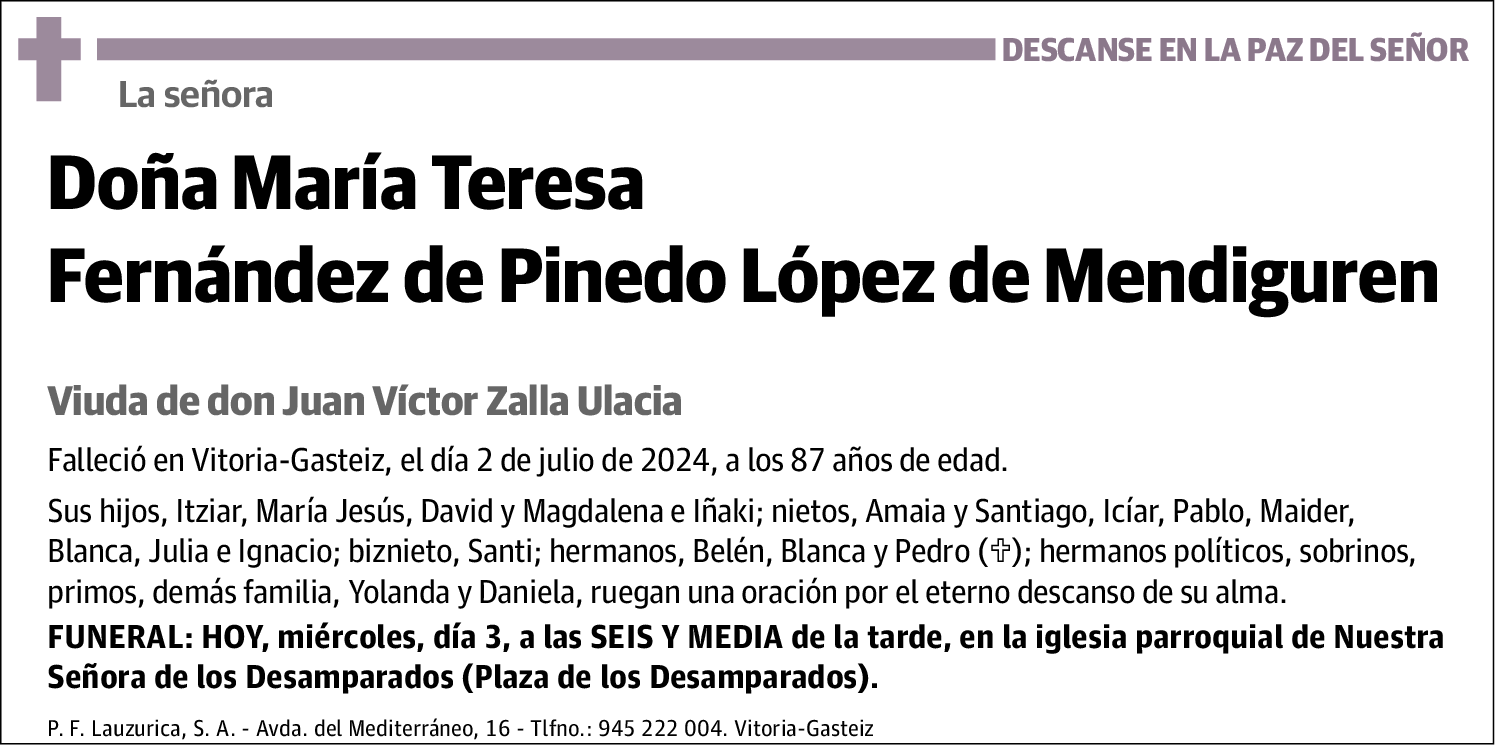 María Teresa Fernández de Pinedo López de Mendiguren