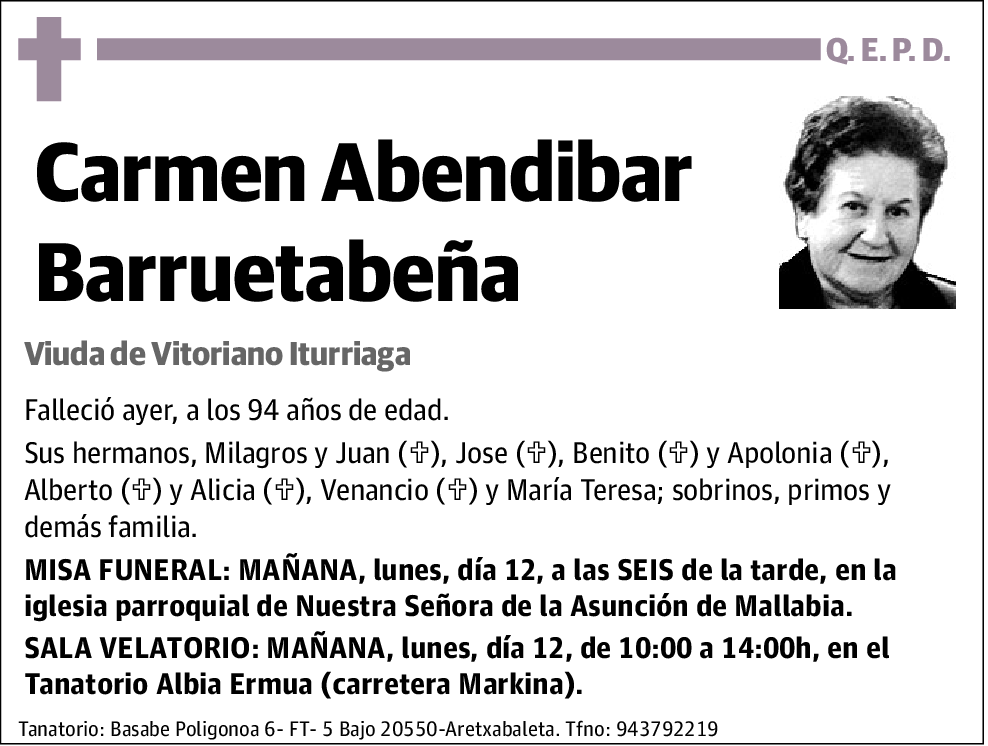Carmen Abendibar Barruetabeña