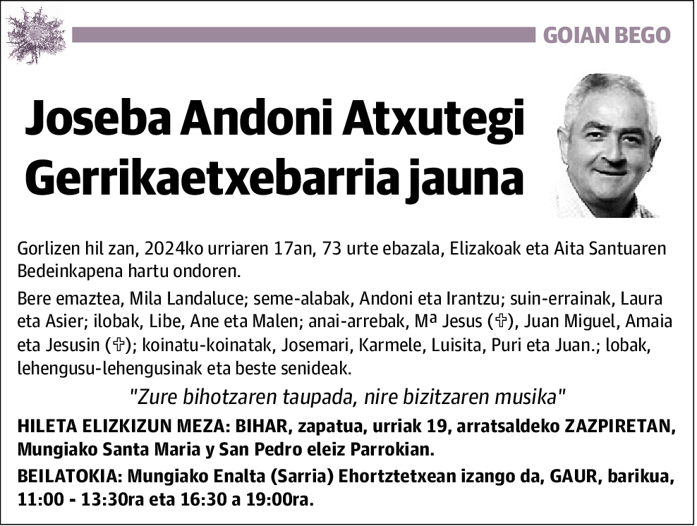 Joseba Andoni Atxutegi Gerrikaetxebarria