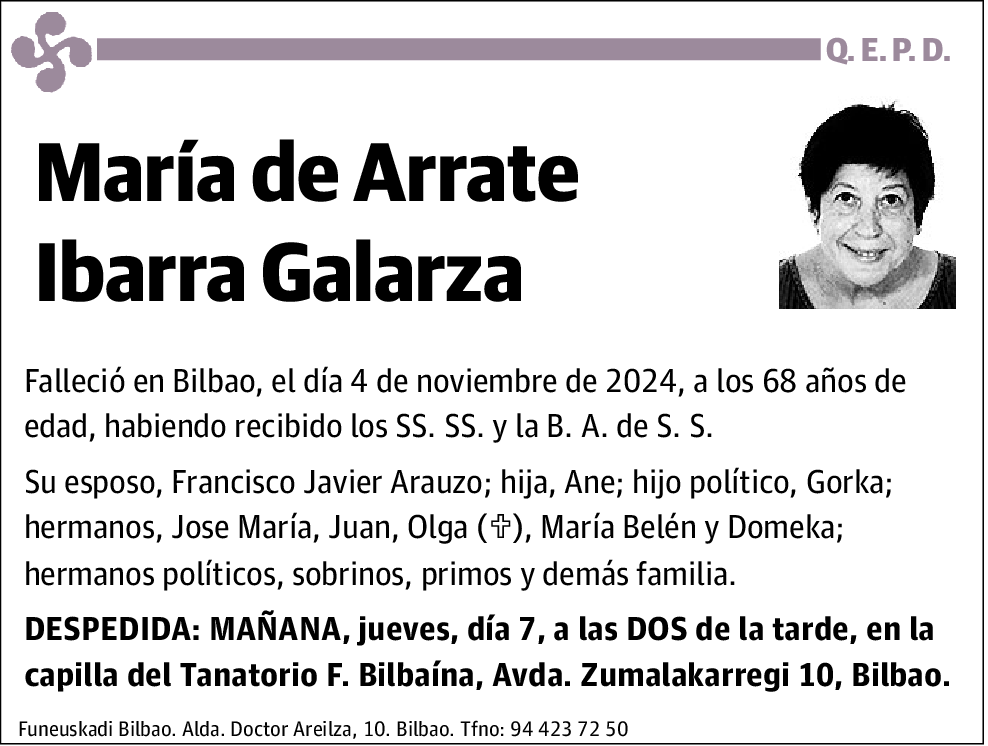 María de Arrate Ibarra Galarza