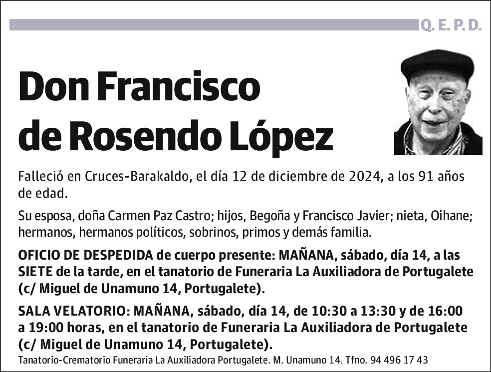 DE ROSENDO LÓPEZ,FRANCISCO