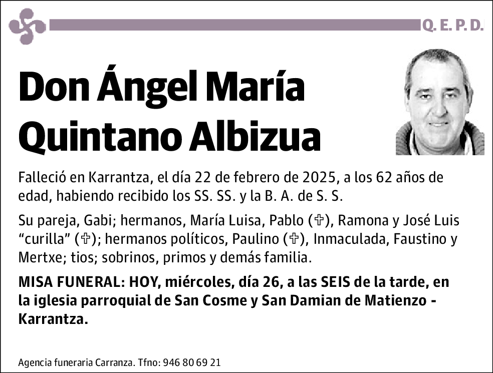 Ángel María Quintano Albizua