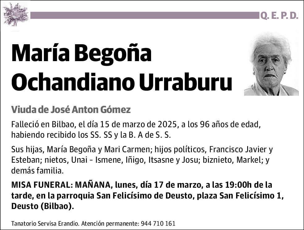Maria Begoña Ochandiano Urraburu
