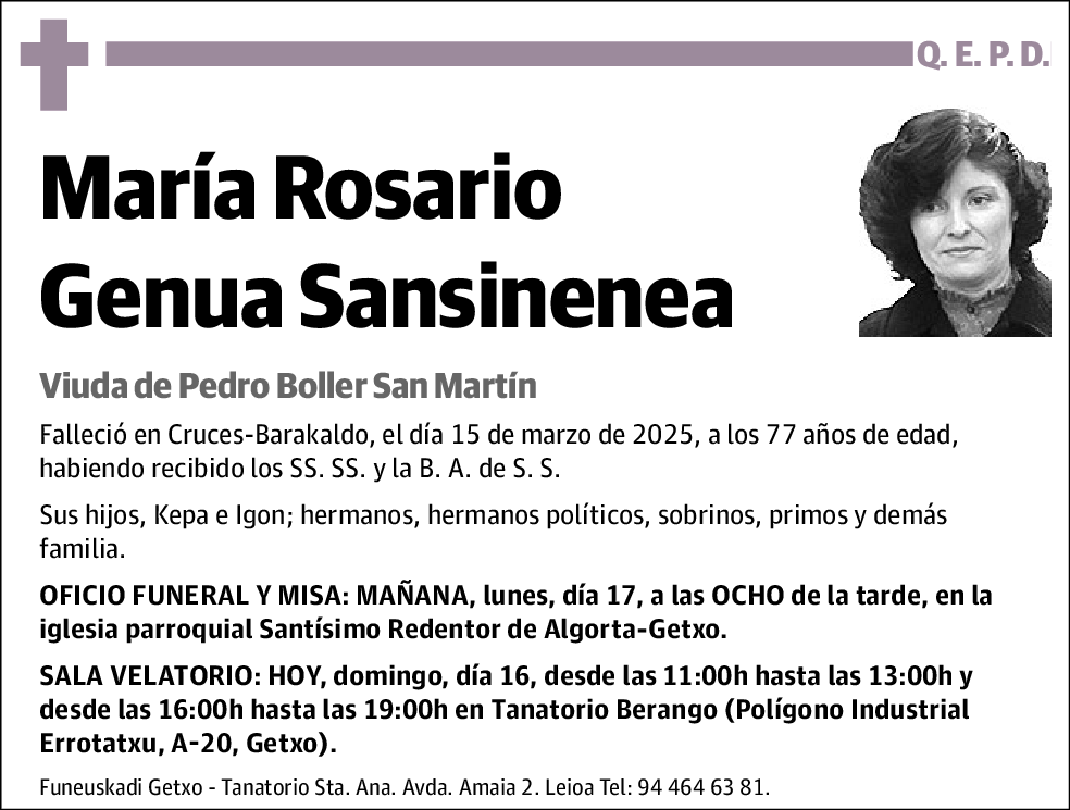 María Rosario Genua Sansinenea