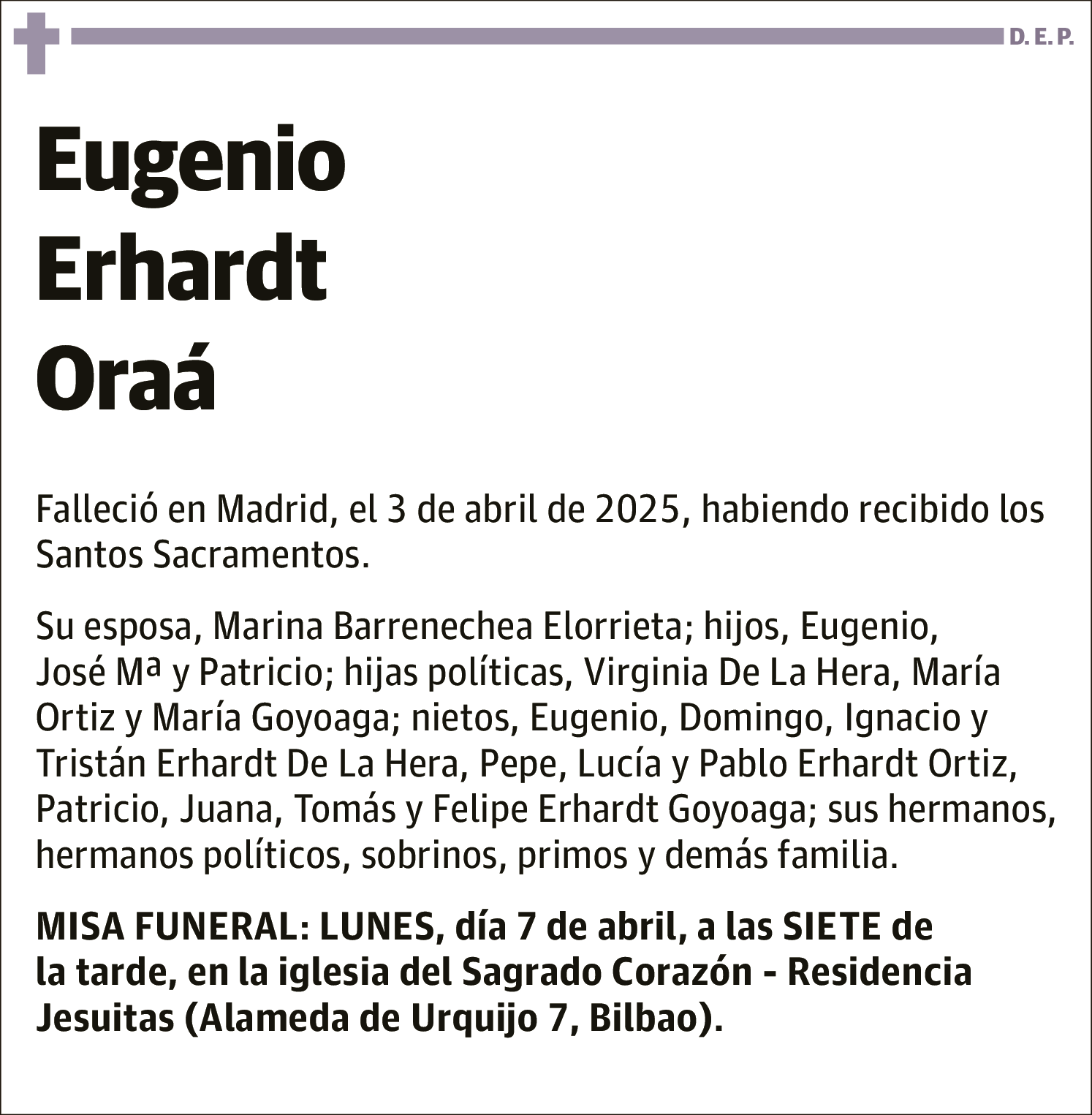 Eugenio Erhardt Oraá