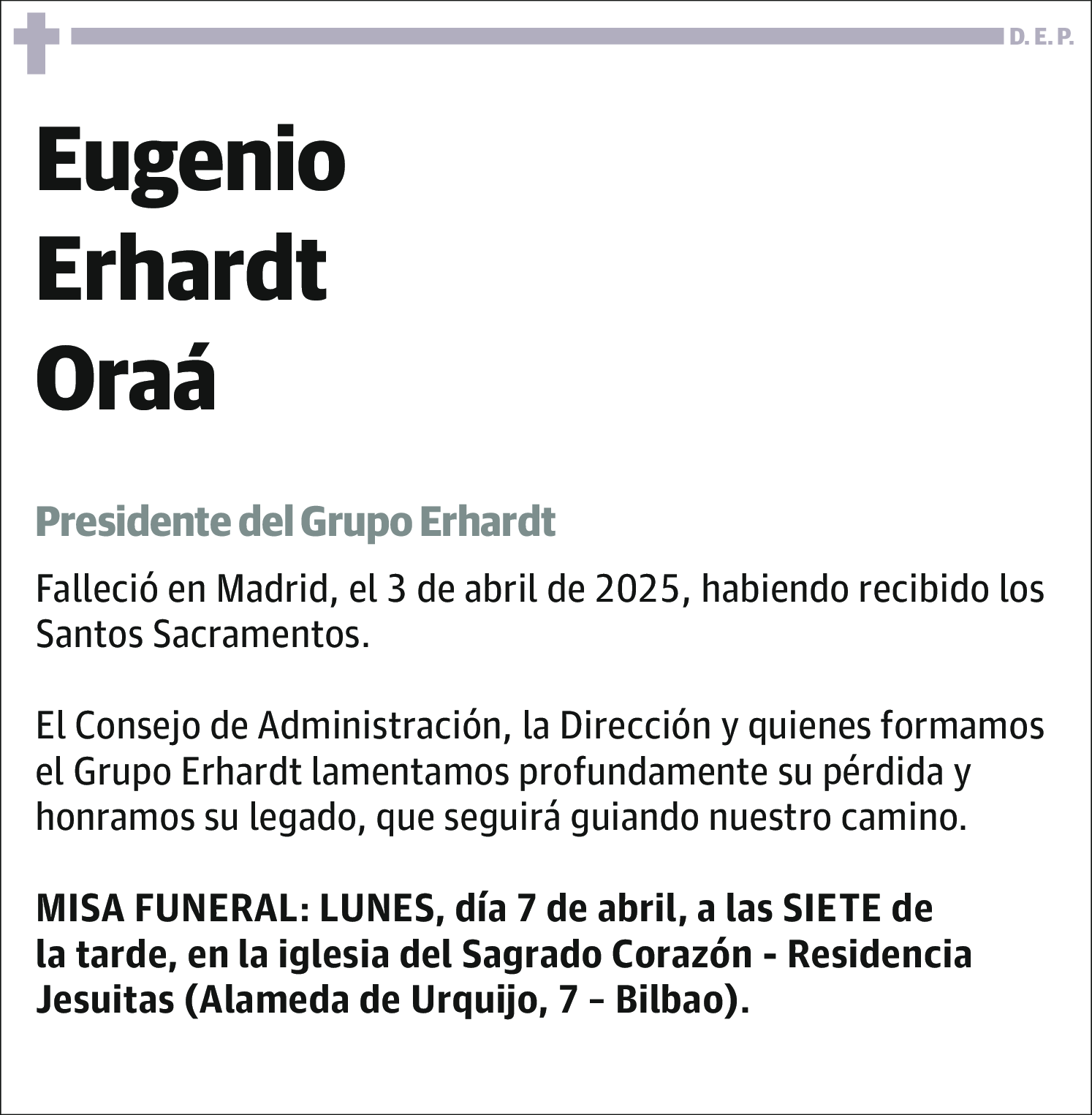 Eugenio Erhardt Oraá
