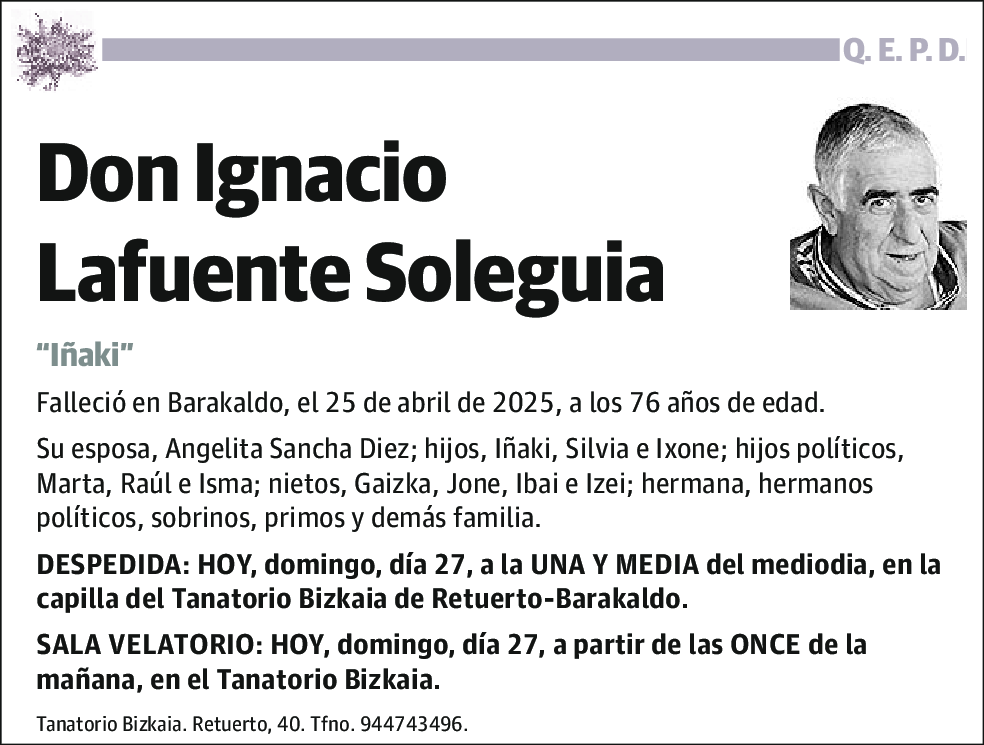 Ignacio Lafuente Soleguia