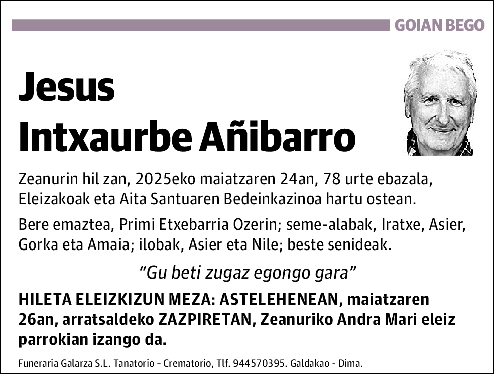 Jesus Intxaurbe Añibarro